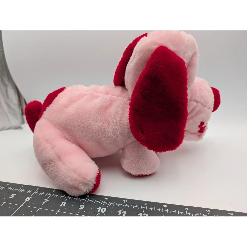 Animal Playthings Plush Dog Pink Red Vintage 1985 Floppy Ears Puppy Toy